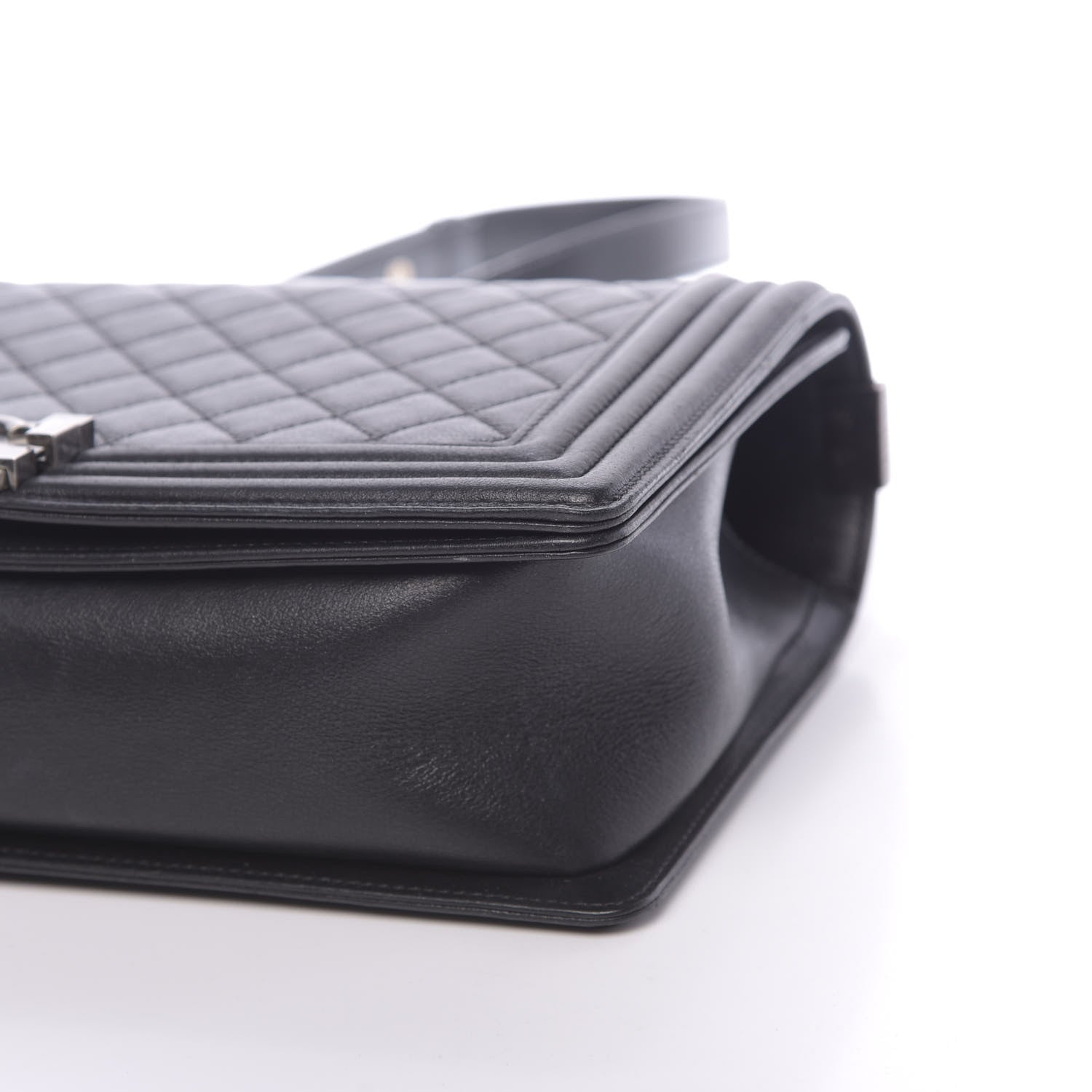 Chanel Metallic Calfskin Quilted New Medium Boy Flap Black 10 of 11