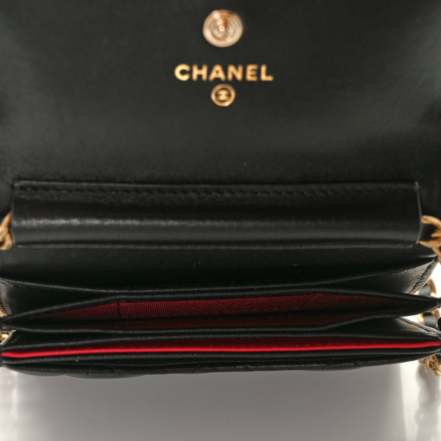 Lambskin Quilted Pearl Crown Clutch With Chain Black