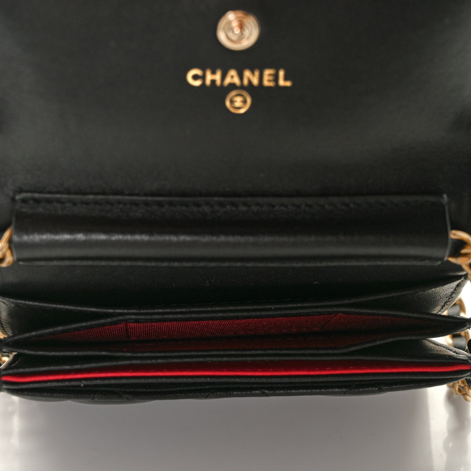 Chanel Lambskin Quilted Pearl Crown Clutch With Chain Black 5 of 14