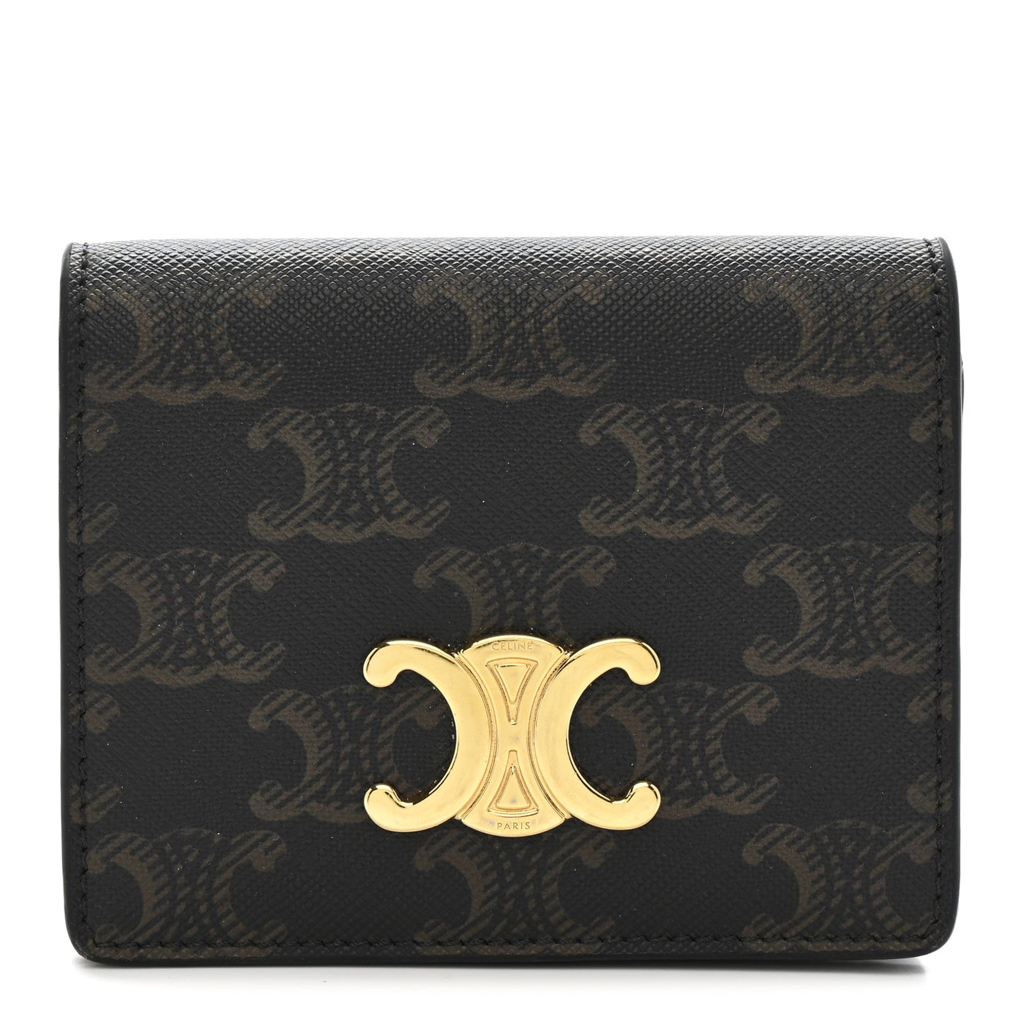 Canvas Triomphe Compact Wallet Tan