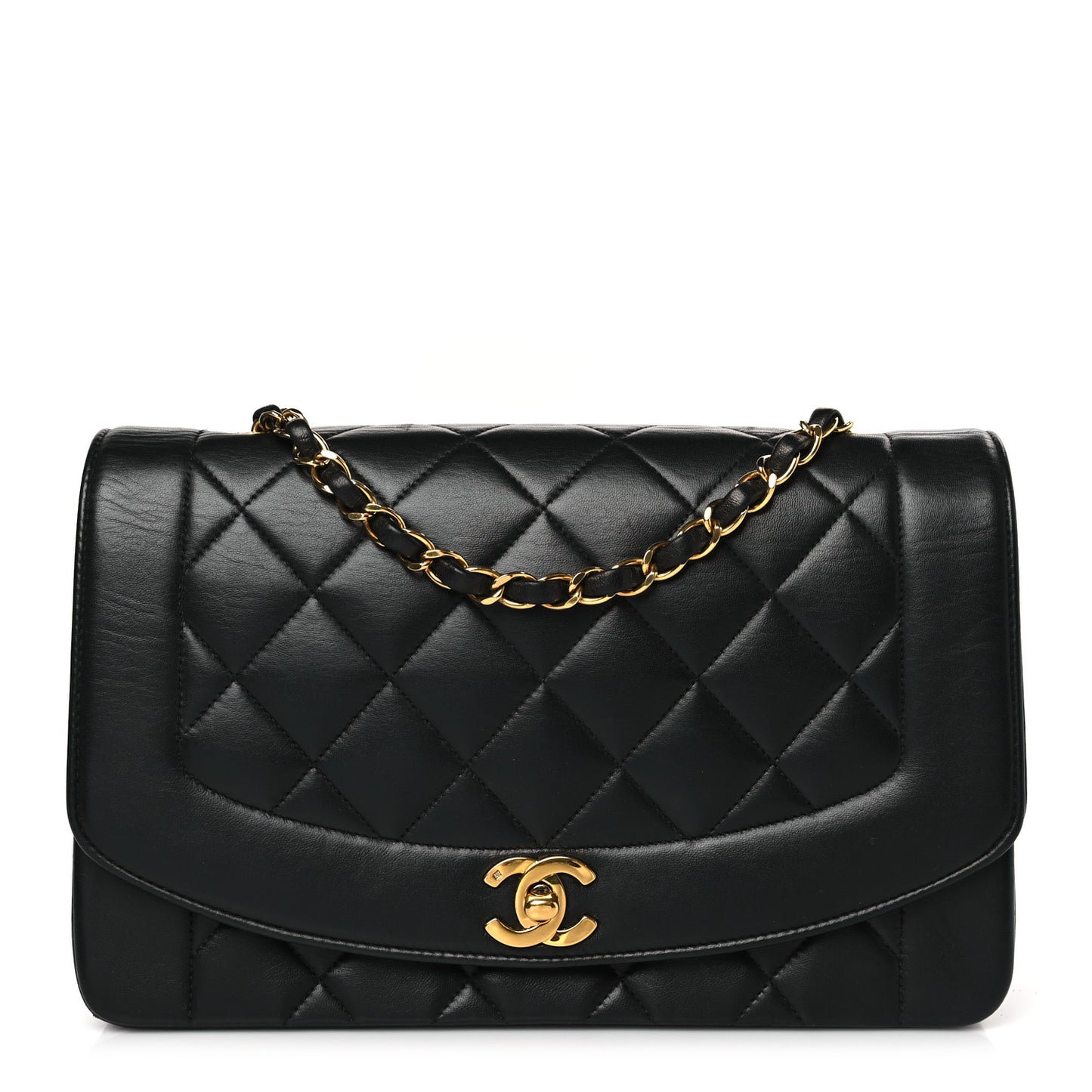 Lambskin Quilted Small Single Flap Black