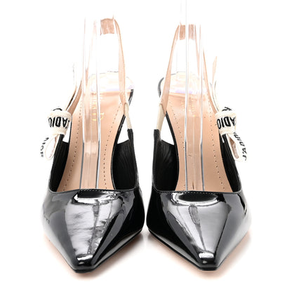 Christian Dior Patent Ribbon J'Adior Slingback 100mm Pumps 36 Black 3 of 9