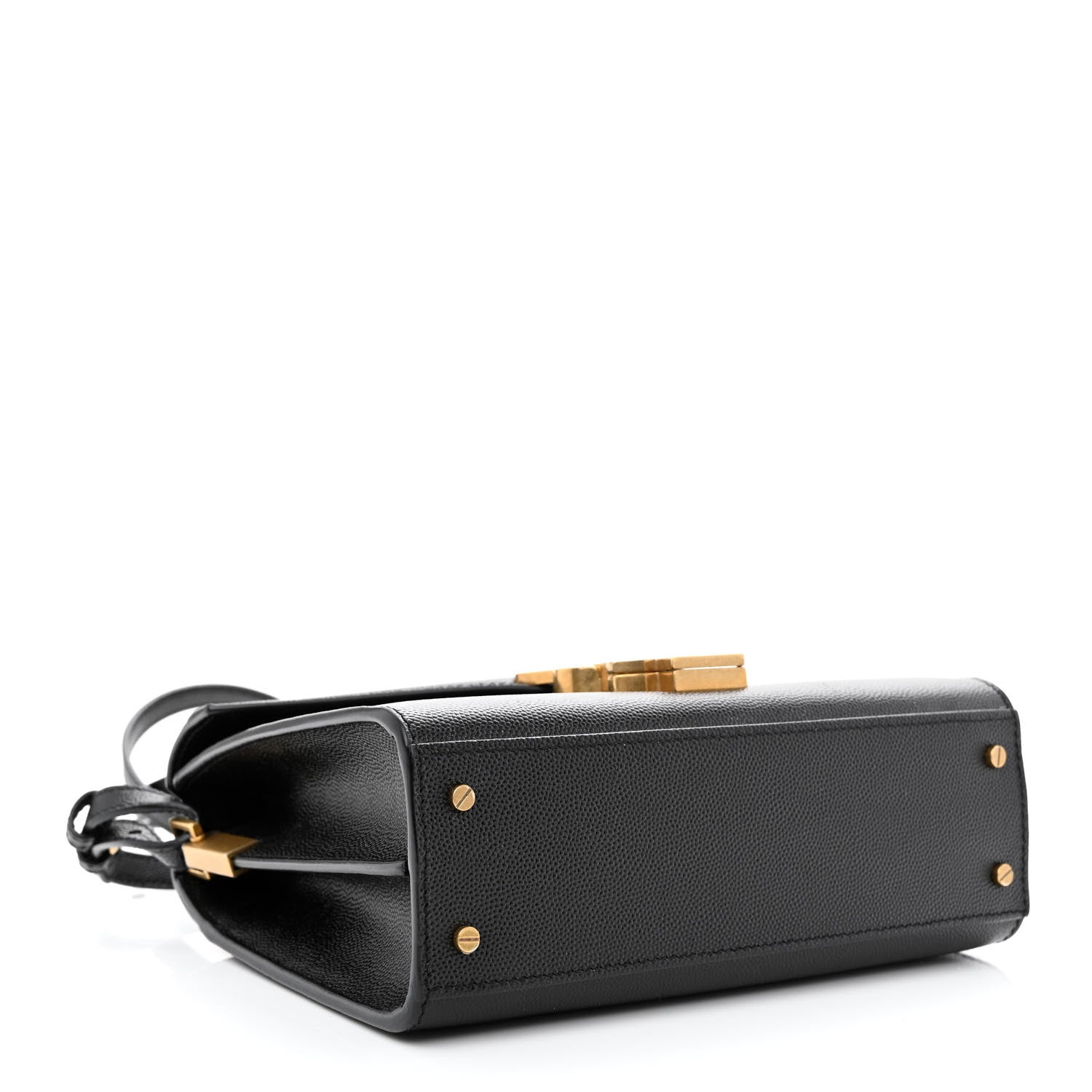 Saint Laurent Grain de Poudre Mini Classic Monogram Cassandra Top Handle Black 4 of 11