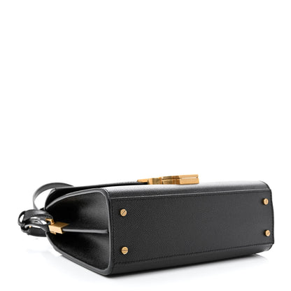 Saint Laurent Grain de Poudre Mini Classic Monogram Cassandra Top Handle Black 4 of 11