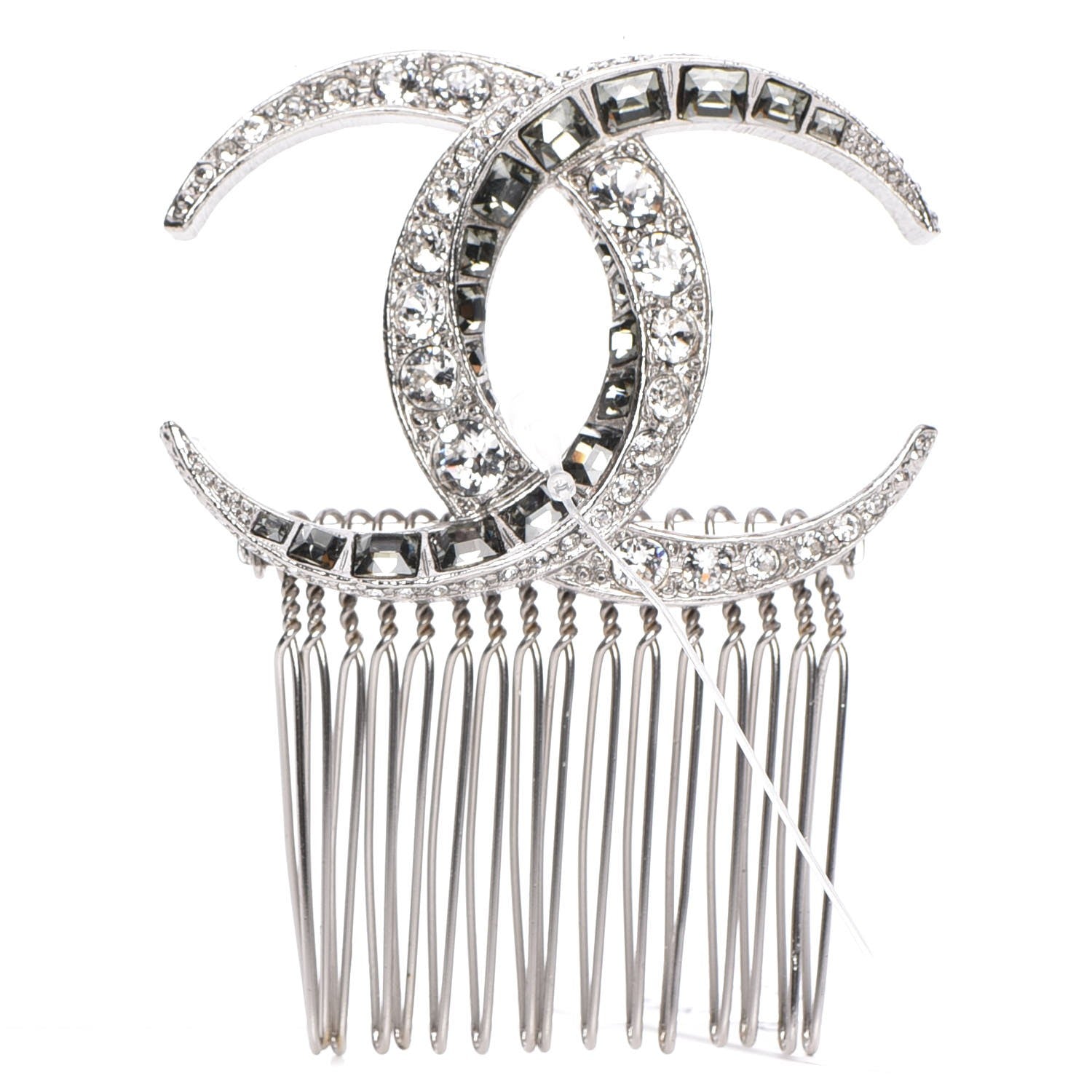 Chanel Crystal Dubai CC Hair Comb Pin Grey Silver 1 of 3