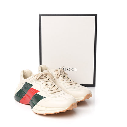 Gucci Calfskin Web Printed Mens Rhyton Sneakers 13 Mystic White 9 of 9