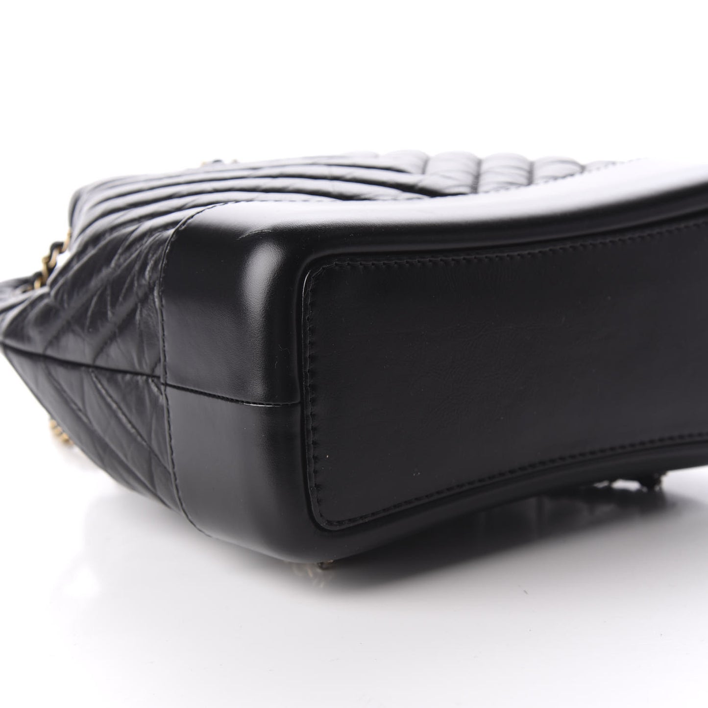 Aged Calfskin Chevron Quilted Small Gabrielle Backpack Black