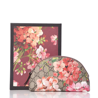 Gucci GG Supreme Monogram Blooms Small Pouch Cosmetic Case Beige Multicolor Dry Rose 10 of 10