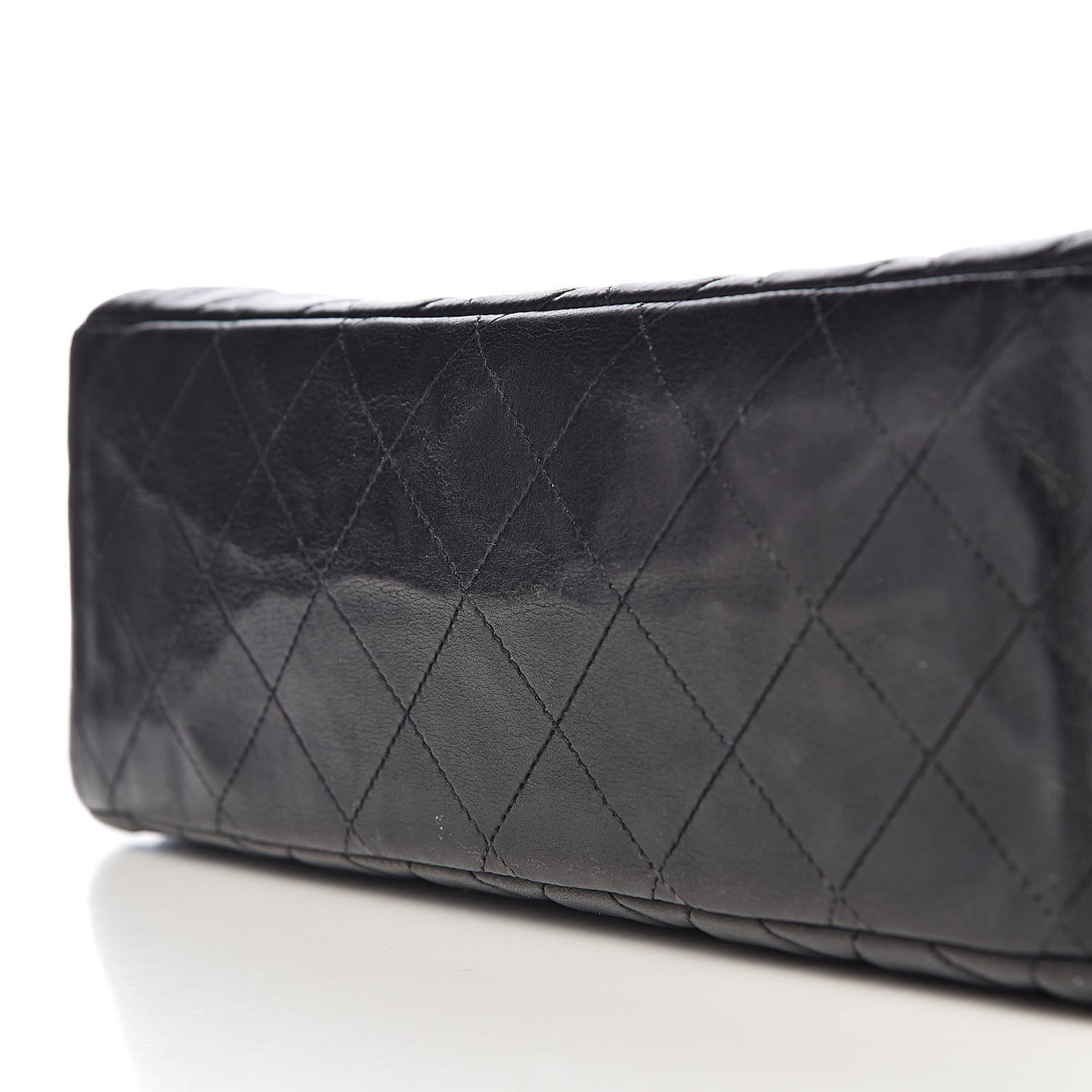 Lambskin Quilted Maxi Single Flap Black