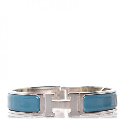 Hermes Enamel Narrow Clic Clac H Bracelet PM Bleu Indien 1 of 6