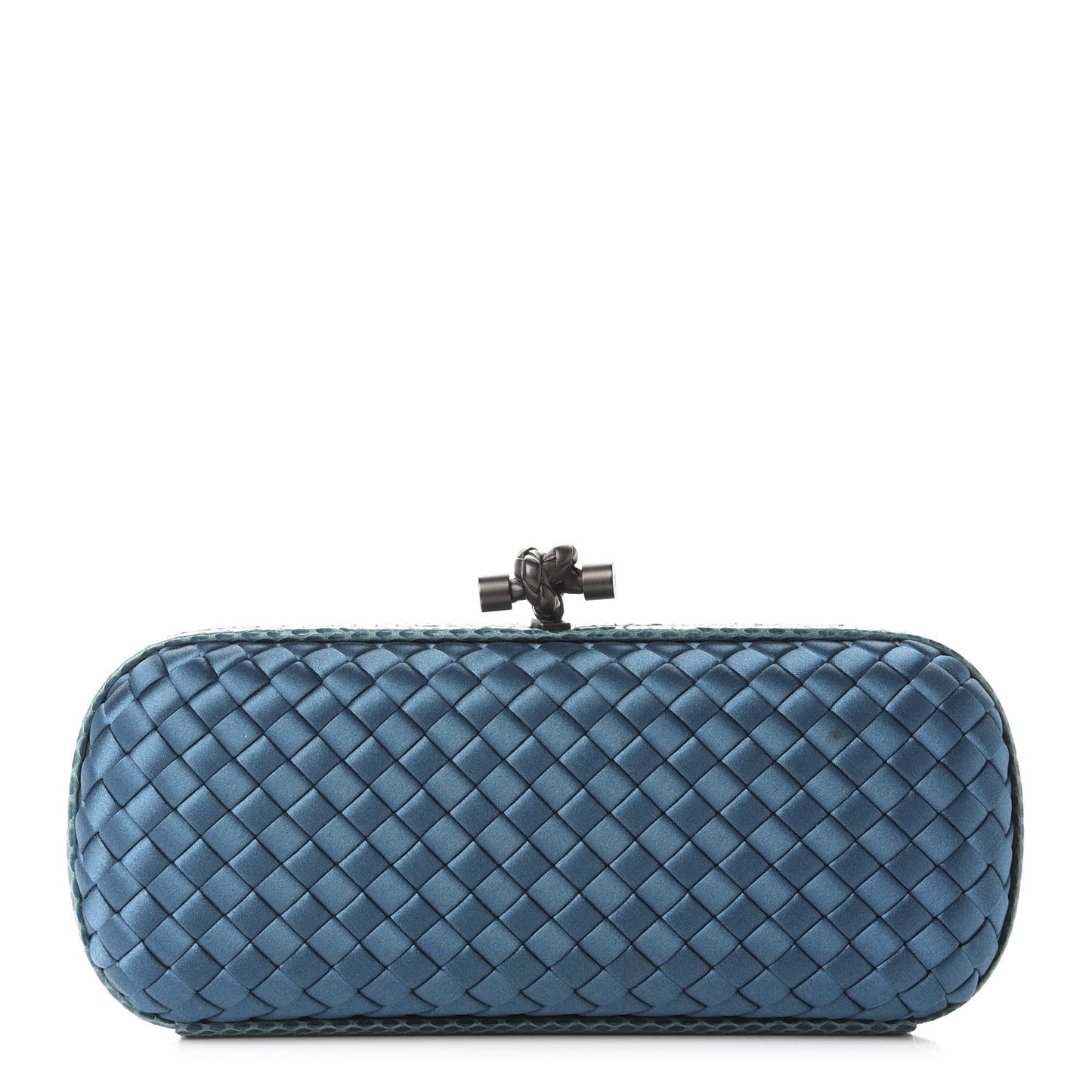 Satin Intreccio Impero Ayers Stretch Knot Clutch Turquoise