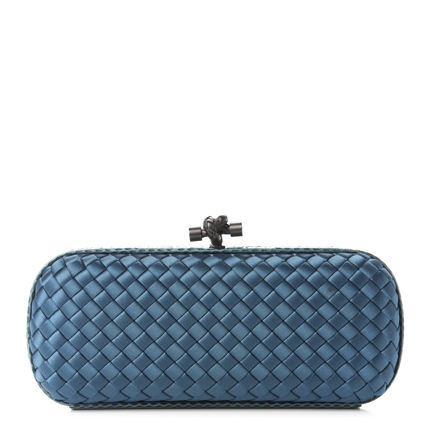 Bottega Veneta Satin Intreccio Impero Ayers Stretch Knot Clutch Turquoise 1 of 9
