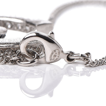 Chanel Baguette Crystal Large CC Necklace Silver Black 4 of 5
