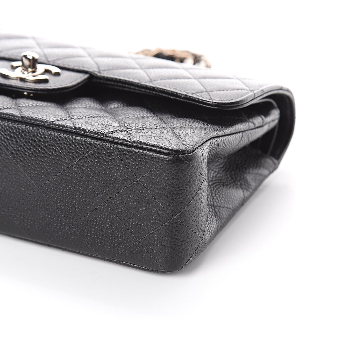 Caviar Quilted Small Double Flap Black