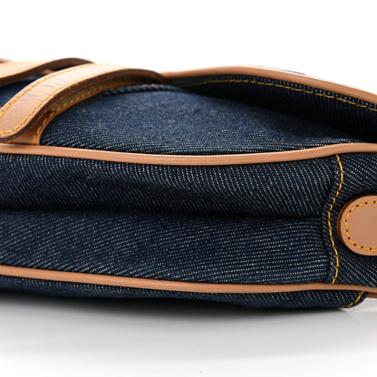 Christian Dior Denim Calfskin Saddle Bag Blue 10 of 11