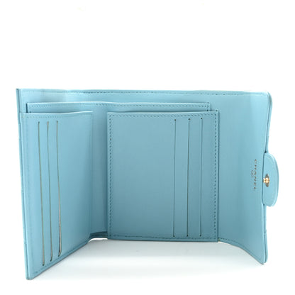 Chanel Lambskin Quilted Compact Flap Wallet Light Blue 5 of 9