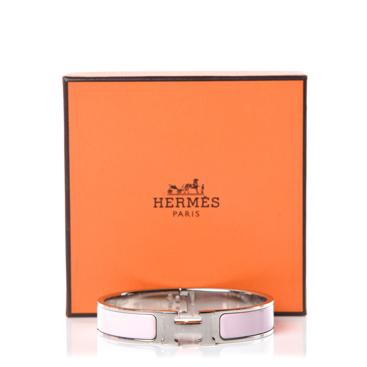 Hermes Enamel Narrow Clic Clac H Bracelet GM Rose Candeur 7 of 7