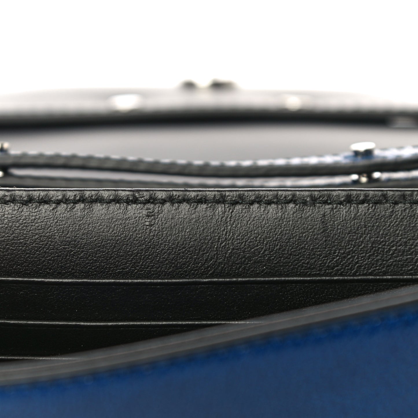 Calfskin PS11 Wallet With Strap Sapphire