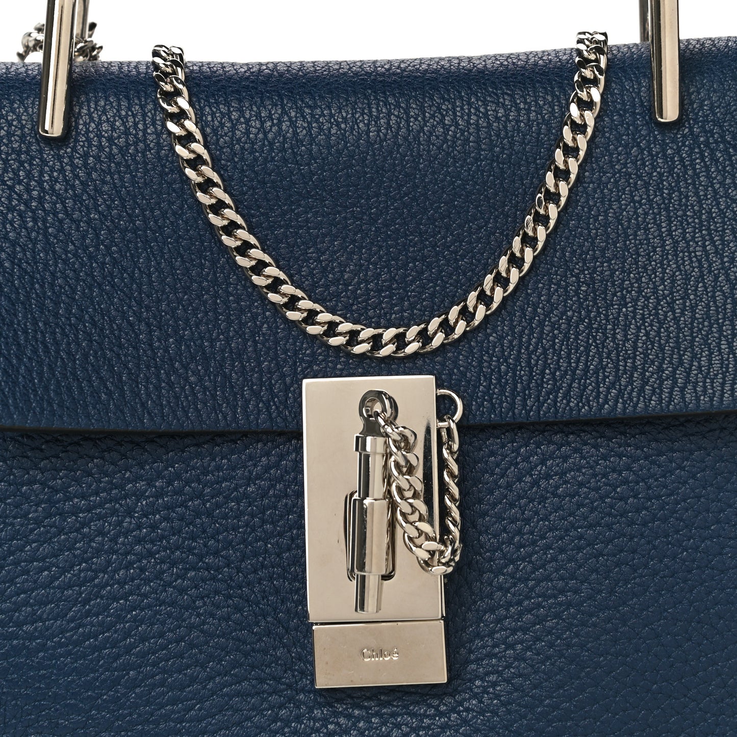 Grained Lambskin Mini Drew Shoulder Bag Royal Navy