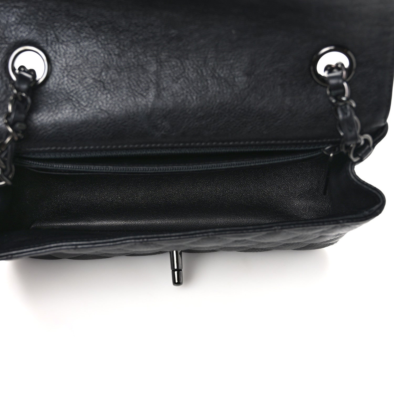 Chanel Crumpled Calfskin Quilted Mini Rectangular Flap So Black 5 of 9