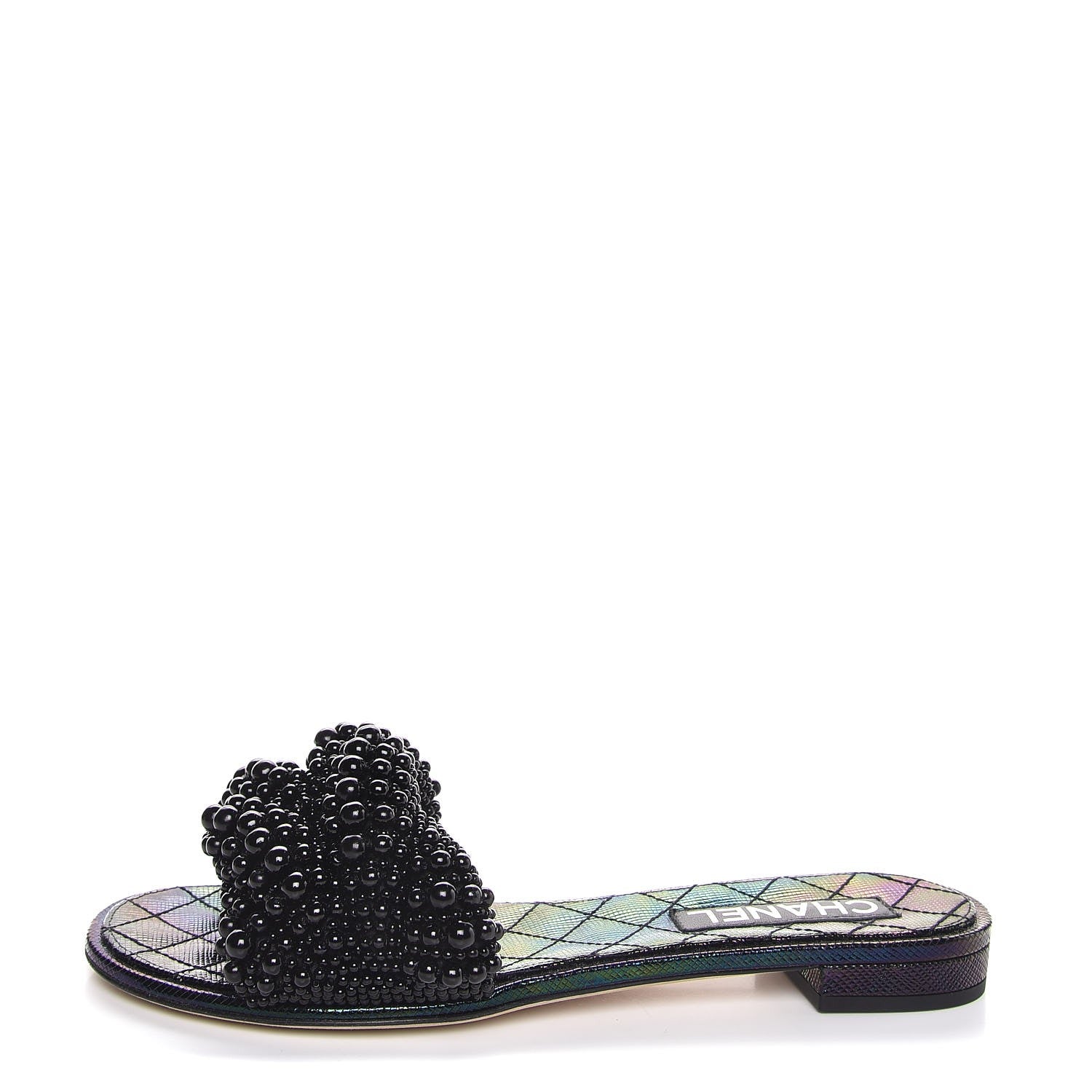Chanel Fantasy Calfskin Pearl Cord CC Mules 40 Black 1 of 10