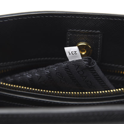 Prada Saffiano Lux Small Parabole Tote Black 7 of 9