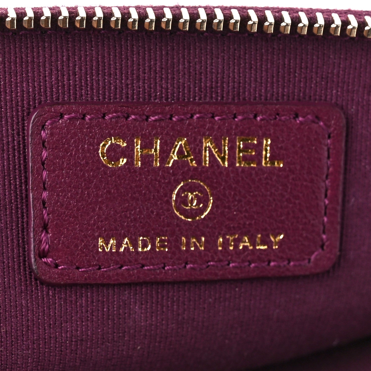 Chanel Lambskin Quilted Zip Card Holder Wallet Burgundy 6 of 11
