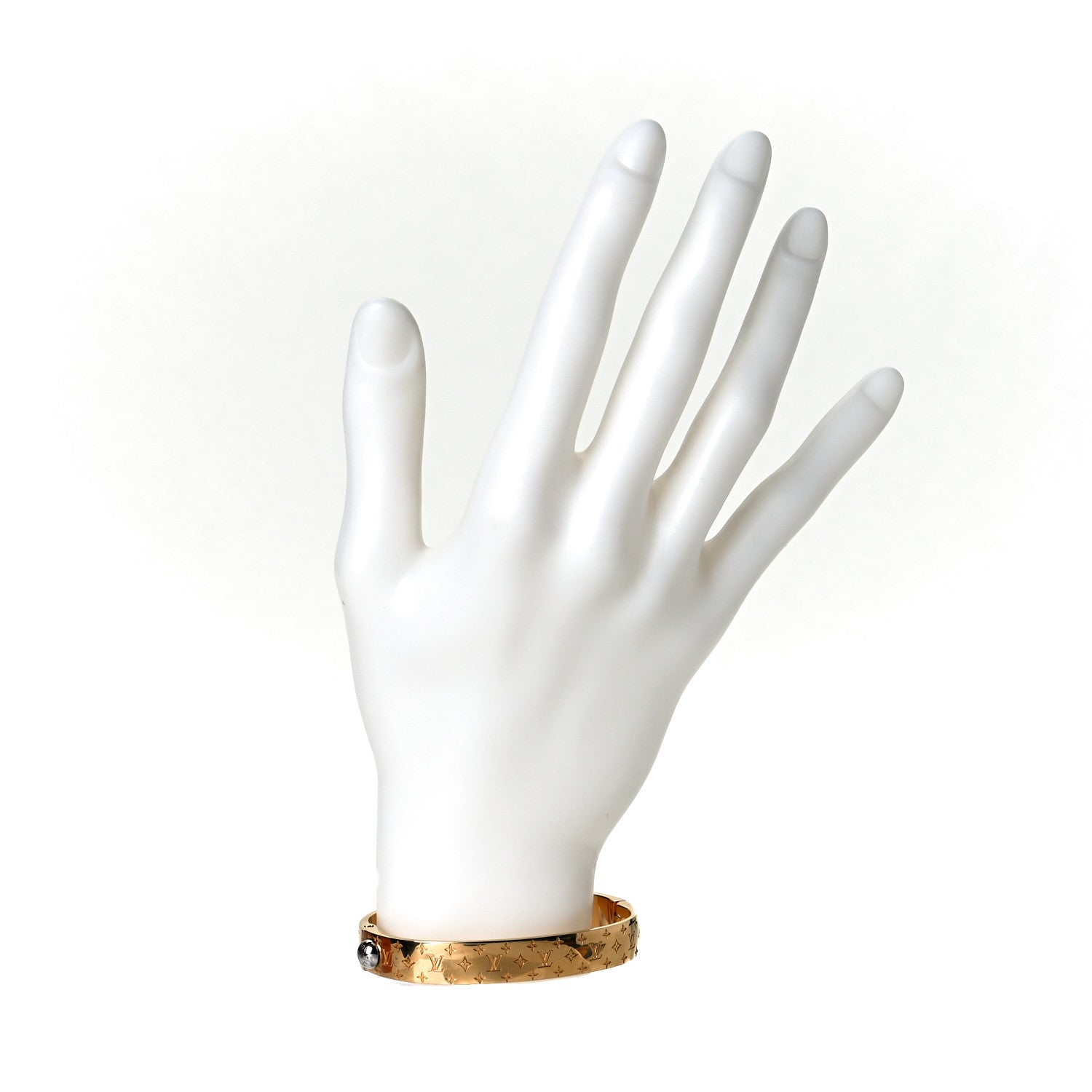 Louis Vuitton Brass Monogram Nanogram Cuff S Gold 2 of 4