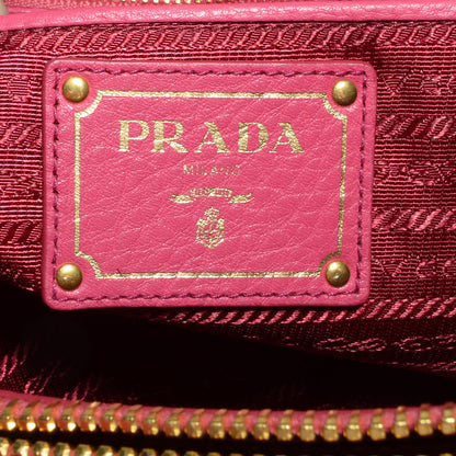 Prada Vitello Daino Large Double Zip Tote Peonia 7 of 10