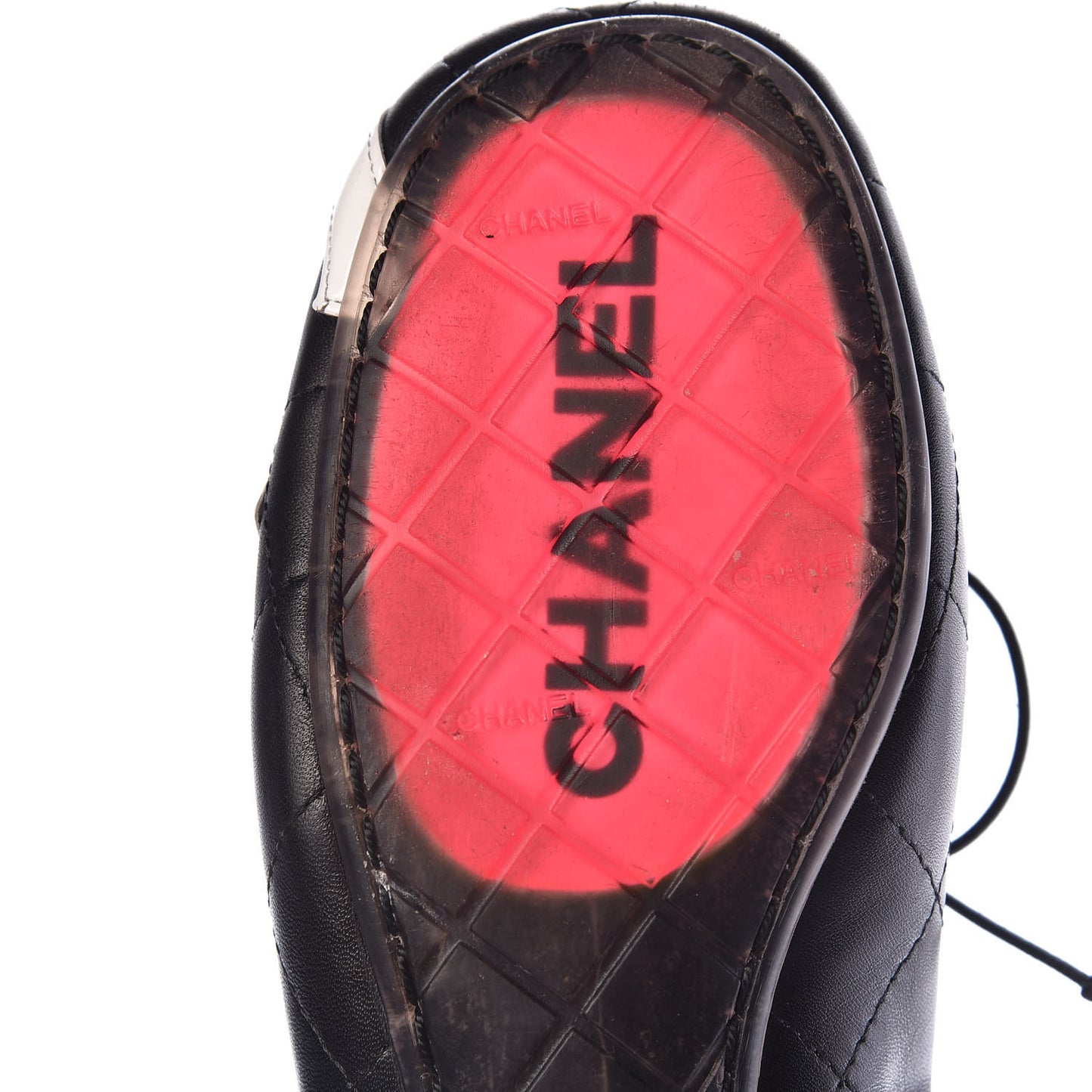 Lambskin Cambon Quilted Ballerina Flats 38 Black