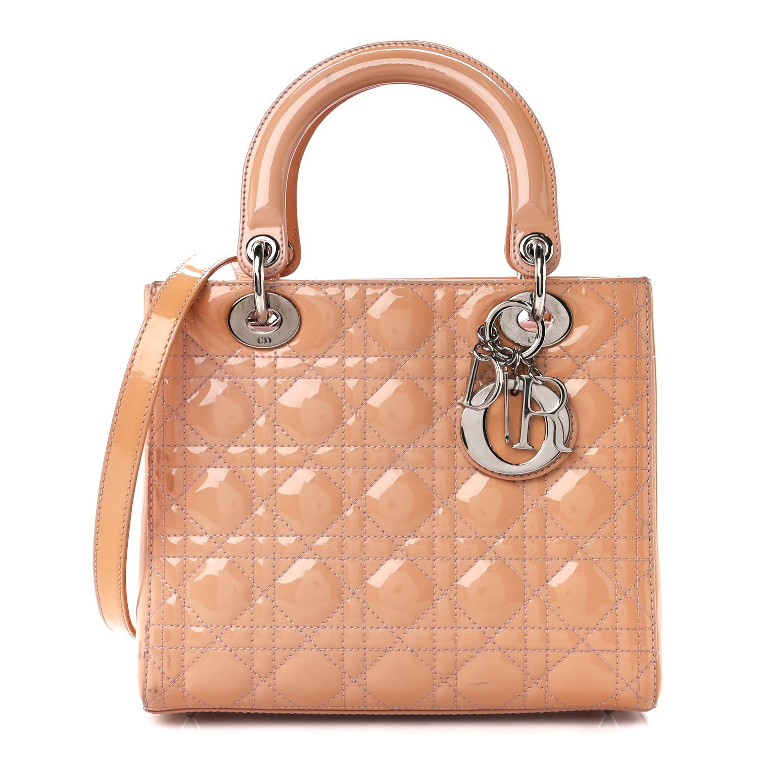 Christian Dior Patent Cannage Medium Lady Dior Rose Clair 1 of 15