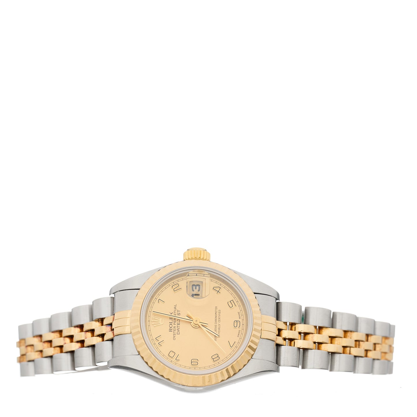 Stainless Steel 18K Yellow Gold 26mm Oyster Perpetual Datejust Watch Champagne 79173