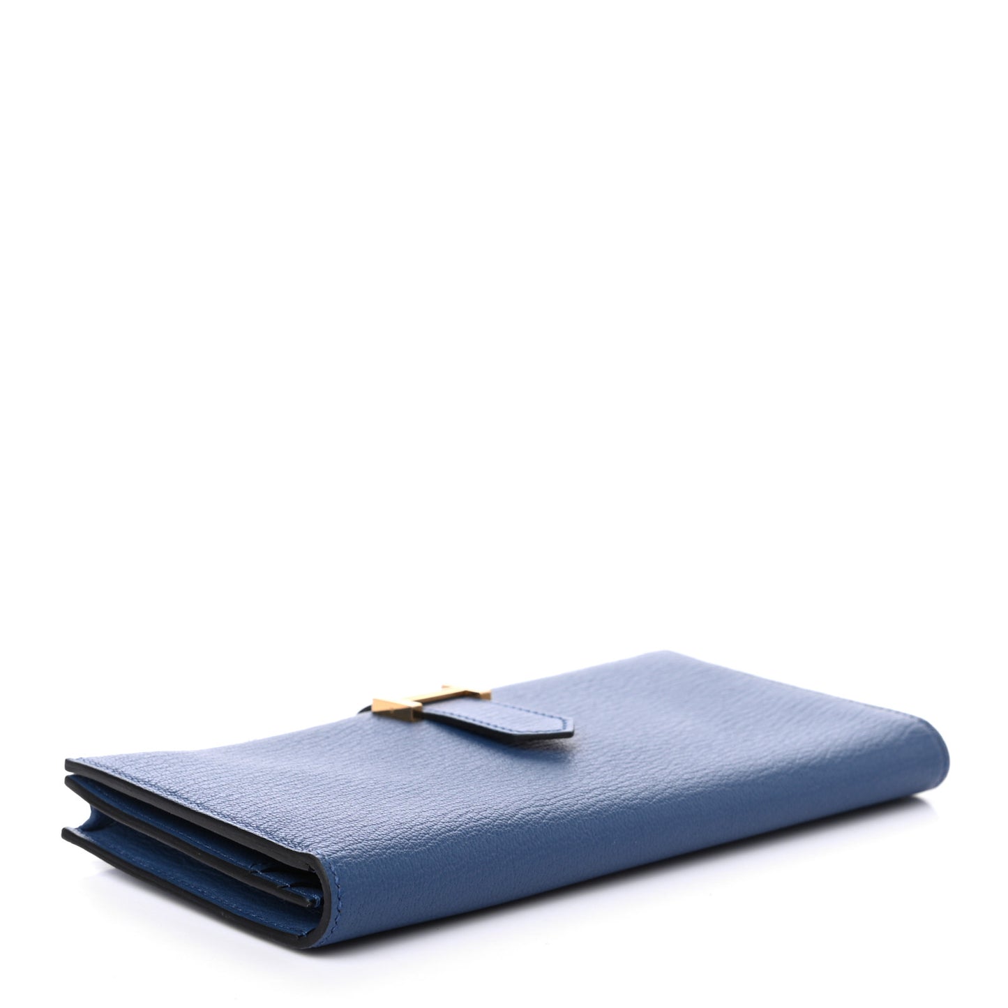 Chevre Mysore Bearn Gusset Wallet Bleu Agate