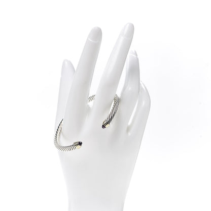 David Yurman Sterling Silver 14K Yellow Gold Amethyst 5mm Cable Classics Petite Color Bracelet 2 of 4