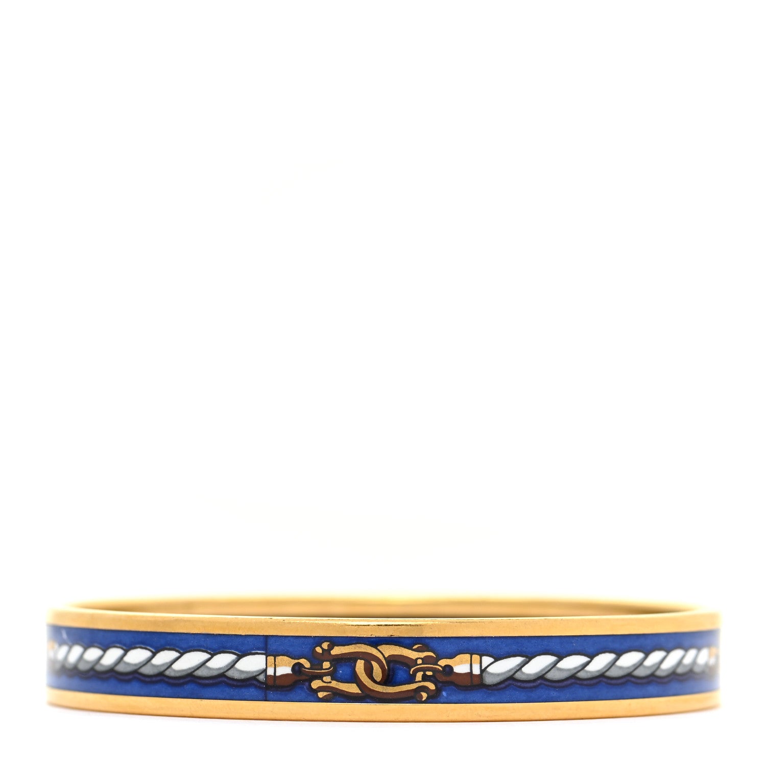 Hermes Enamel Printed Rope Chain Link Narrow Bracelet 70 1 of 7
