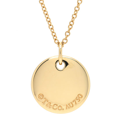 Tiffany 18K Yellow Gold Notes Letter S Disc Charm Pendant Necklace 4 of 5