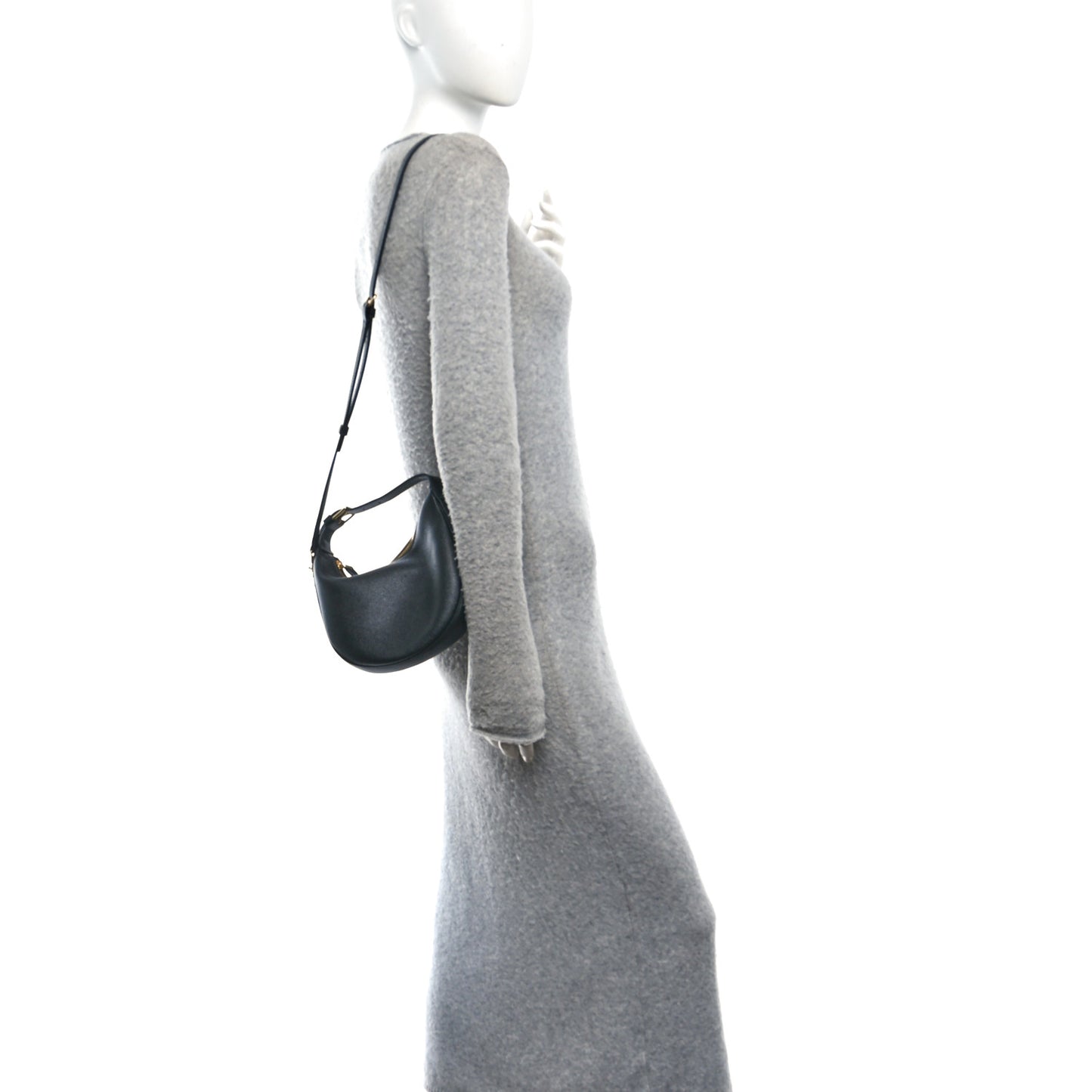 Supple Grained Calfskin Teen Lulu Shoulder Bag Black