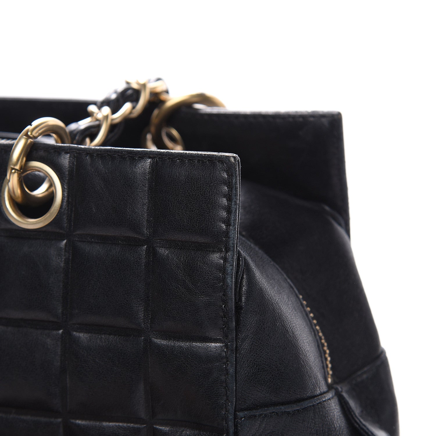 Chanel Calfskin Quilted CC Chocolate Bar Shoulder Bag Black 14 of 16