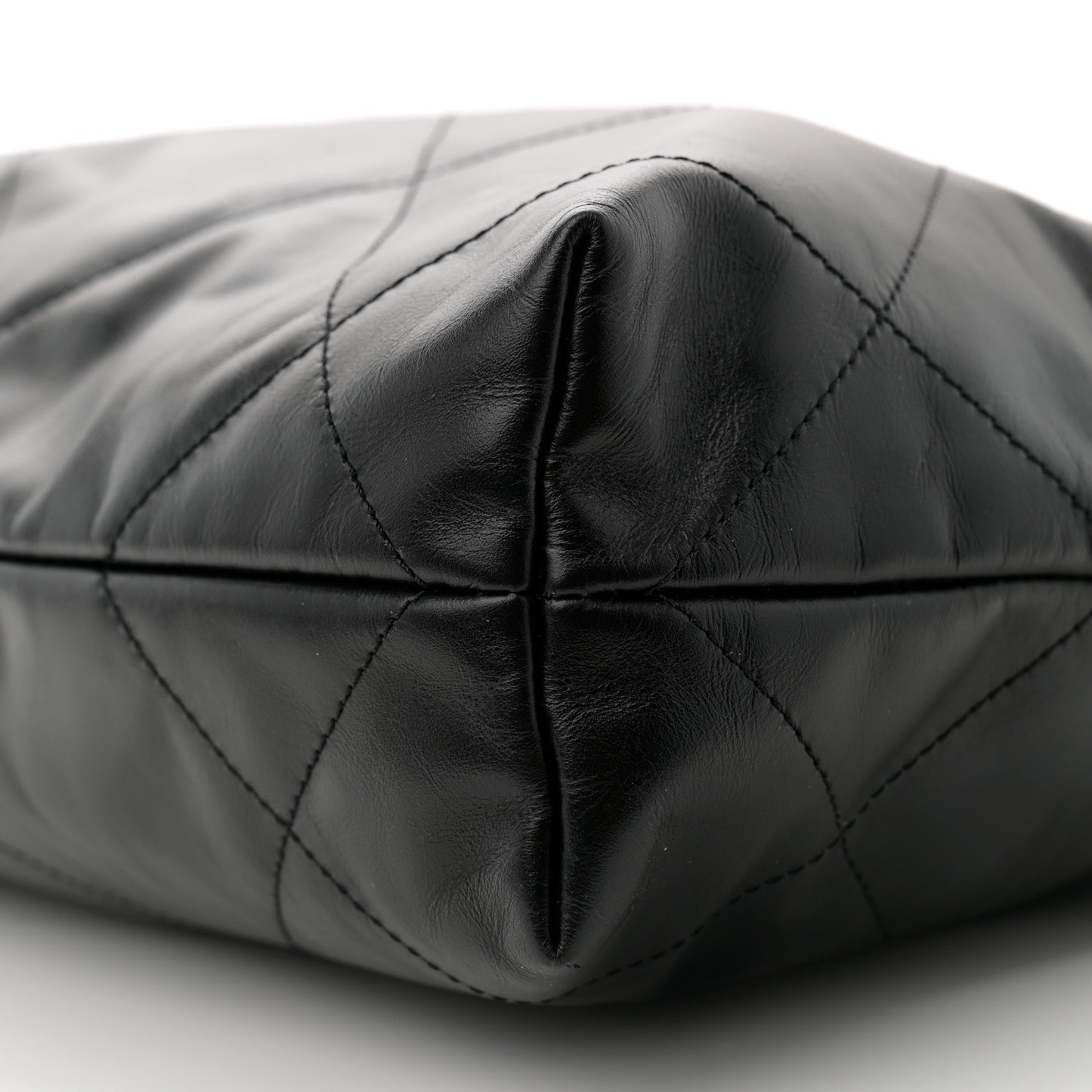 Shiny Calfskin Quilted Small Chanel 22 Black