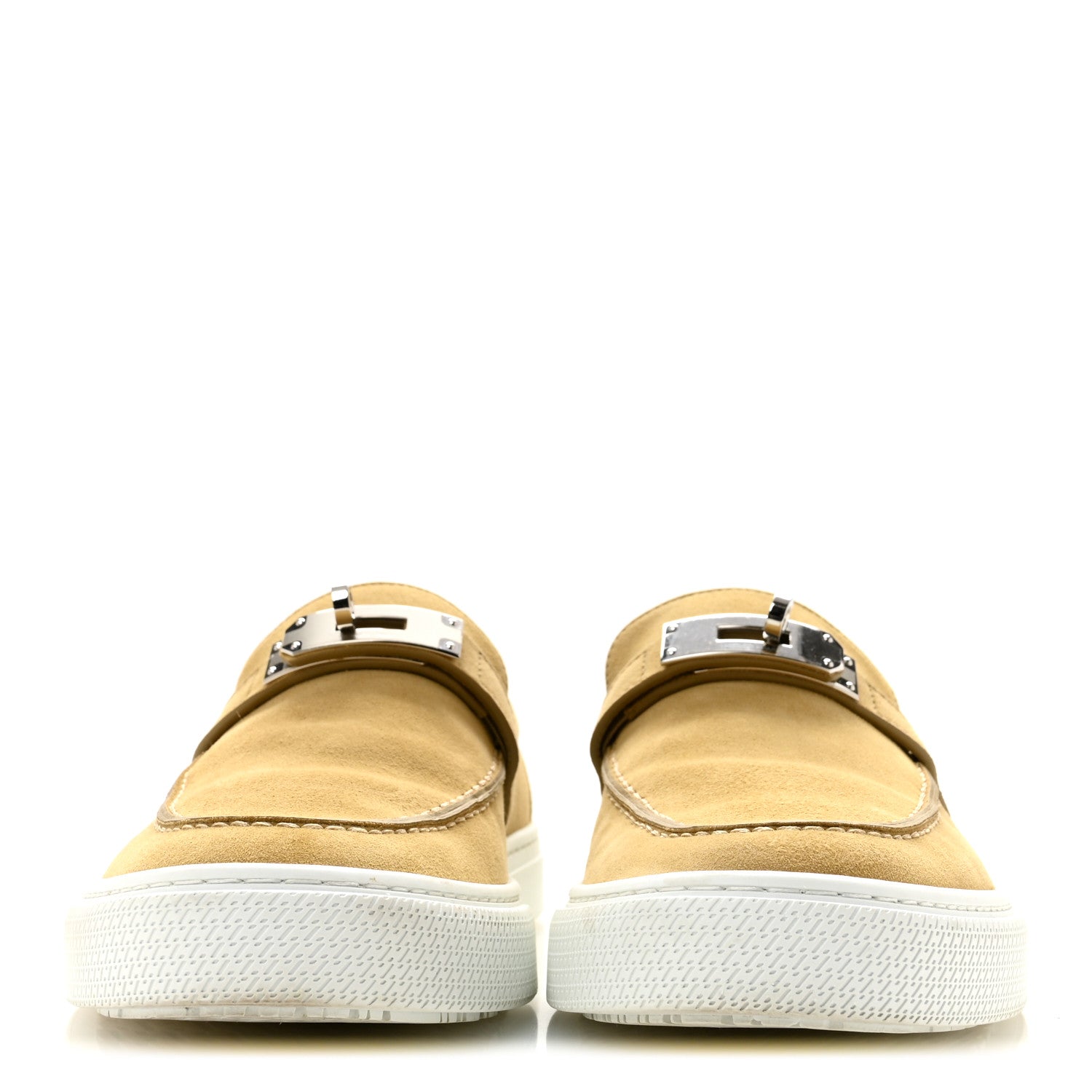 Hermes Suede Goatskin Game Slip On Sneakers 41 Beige Lin 3 of 10