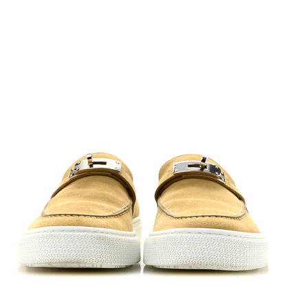Hermes Suede Goatskin Game Slip On Sneakers 41 Beige Lin 3 of 10