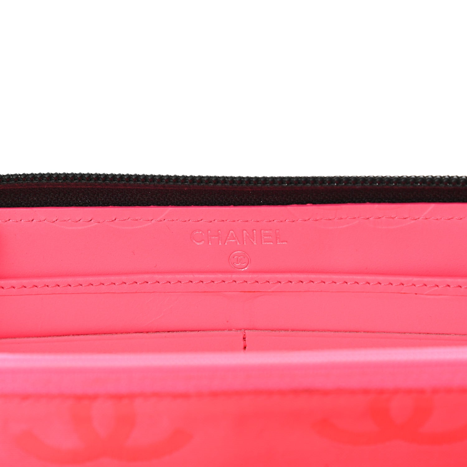 Chanel Calfskin Quilted Cambon Large Gusset Zip Around Wallet Black 6 of 10