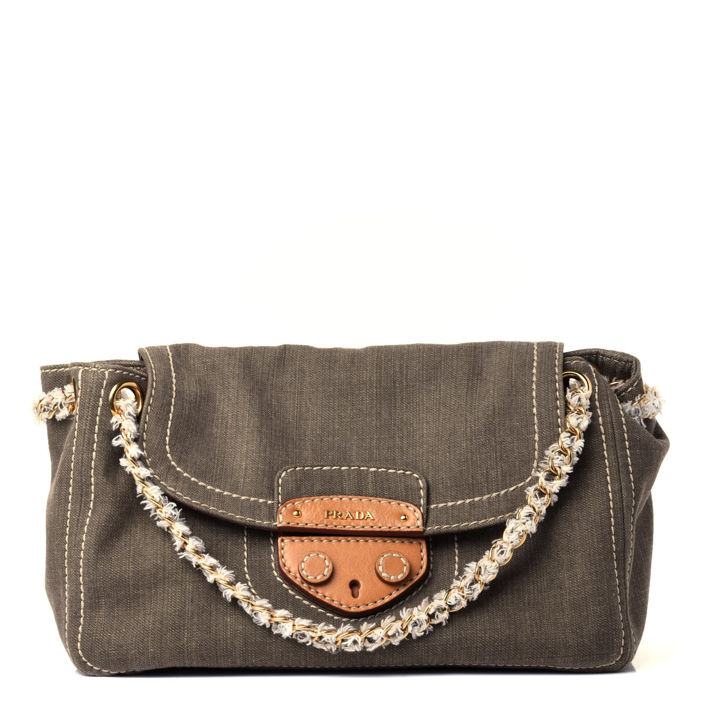 Denim Chain Shoulder Bag Militare