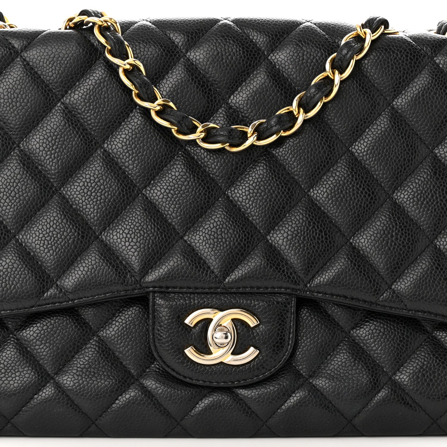 Chanel Caviar Quilted Jumbo Single Flap Black 8 of 11