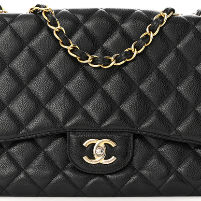 Chanel Caviar Quilted Jumbo Single Flap Black 8 of 11