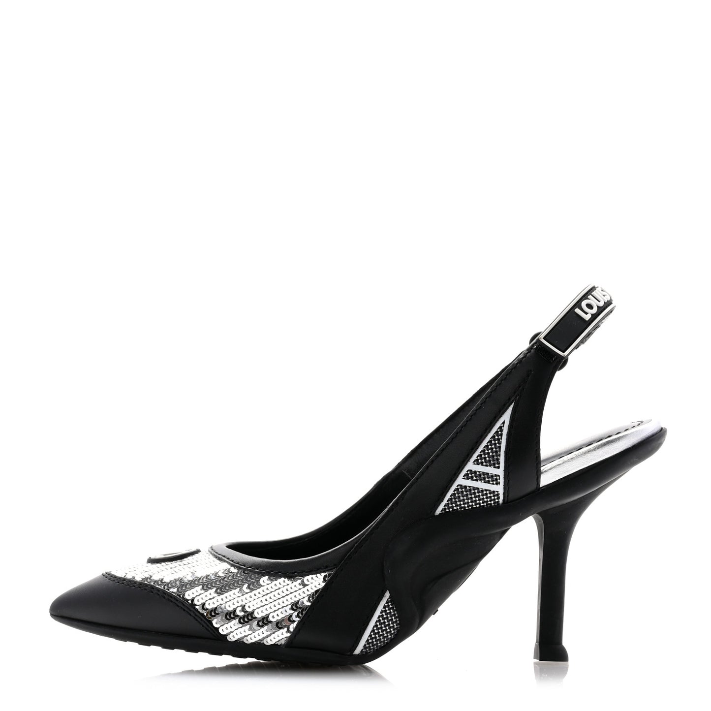 Calfskin Sequin Archlight Slingback Pumps 35 Black