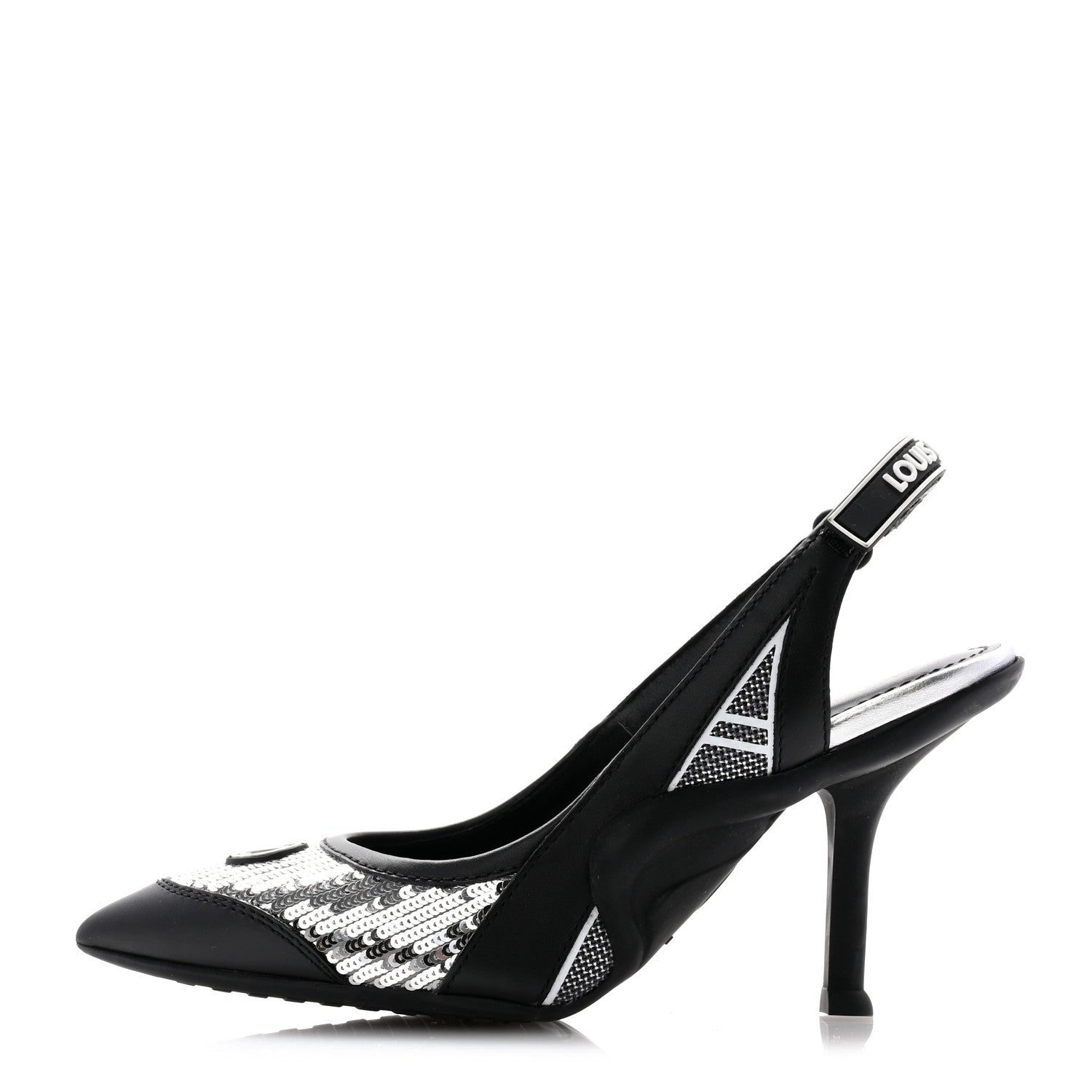 Louis Vuitton Calfskin Sequin Archlight Slingback Pumps 35 Black 1 of 10