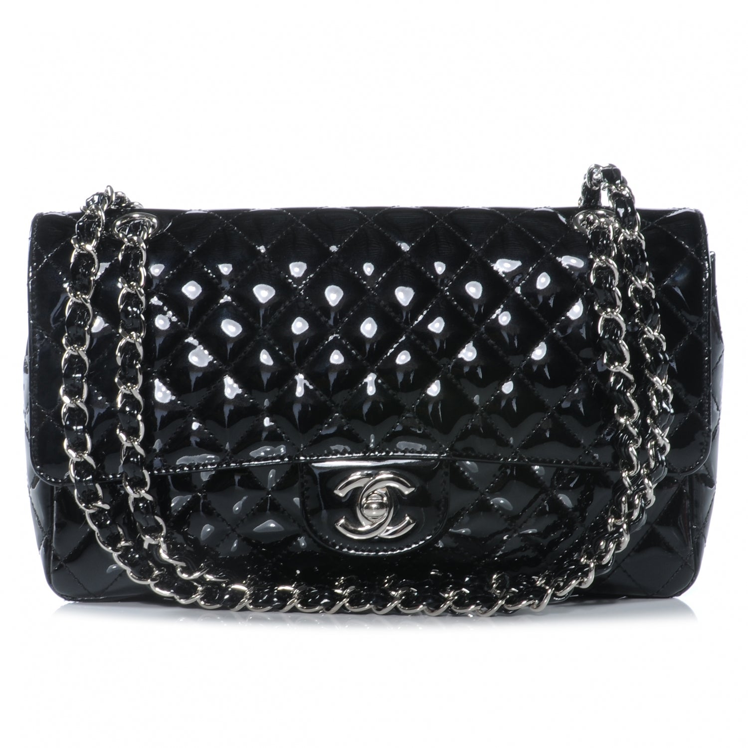 Chanel Patent Secret Label Medium Flap Black 1 of 8