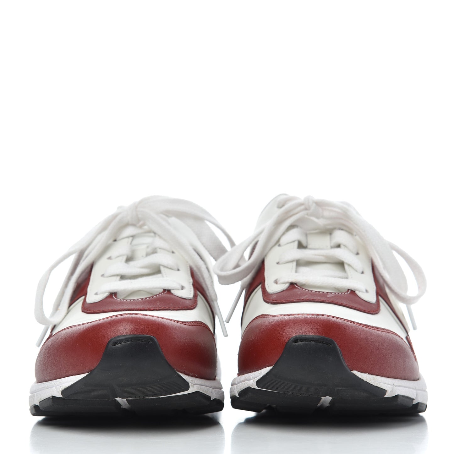 Calfskin Womens Interlocking G Sneakers 37 White Rosso