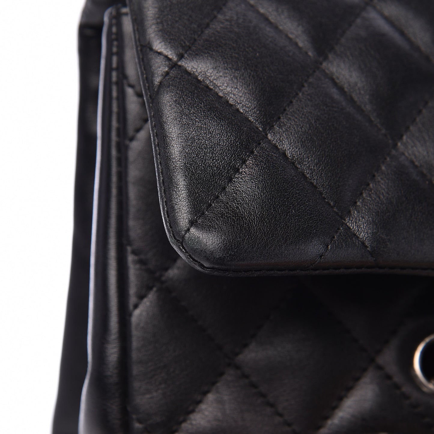 Calfskin Quilted Large Cambon Flap Black